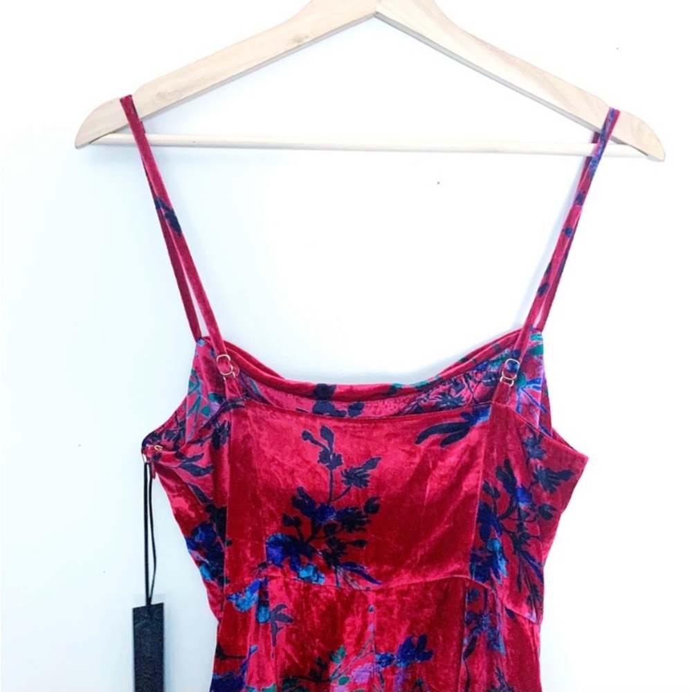 REVOLVE Red Velvet Floral Midi Dress - Picture 6 of 13